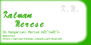 kalman mercse business card